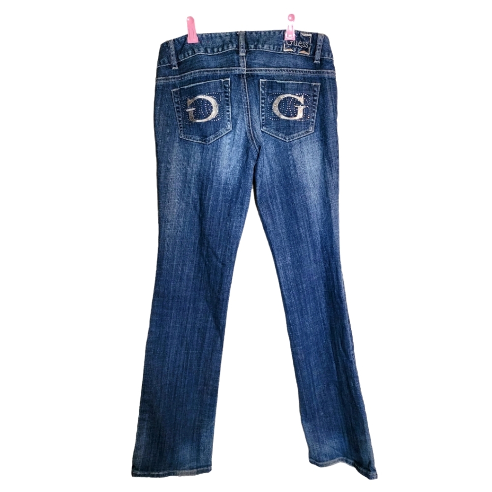 Vintage Low Rise Bootcut Guess Jeans Size 28 with Rhinestone Pockets